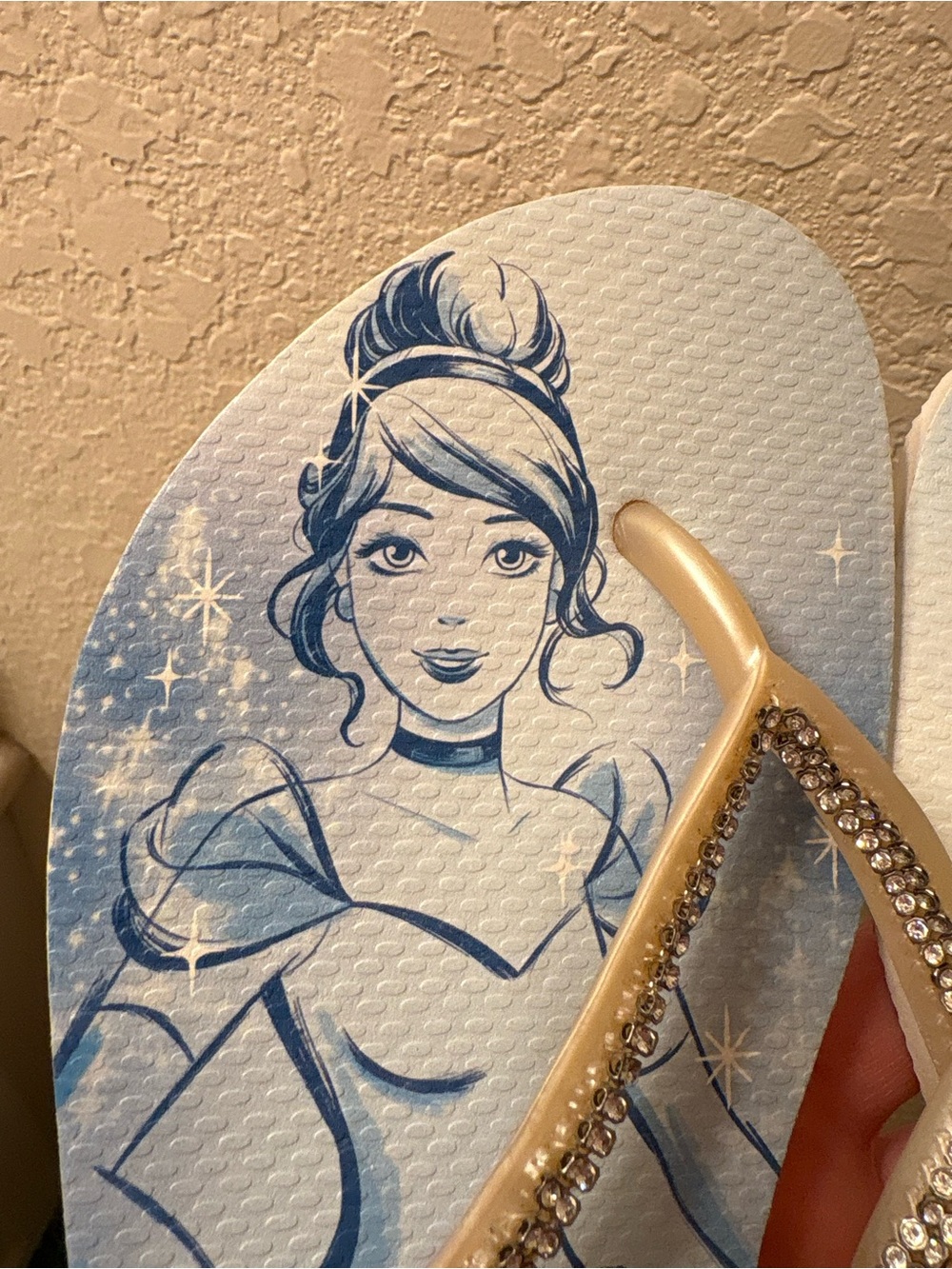 Havaianas Disney Cinderella Light Blue Slim Bridal Swarovski Crystal Sandals - Picture 5 of 7